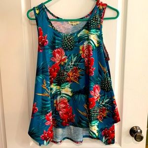Large, multicolor, Blue Mood Floral tank top